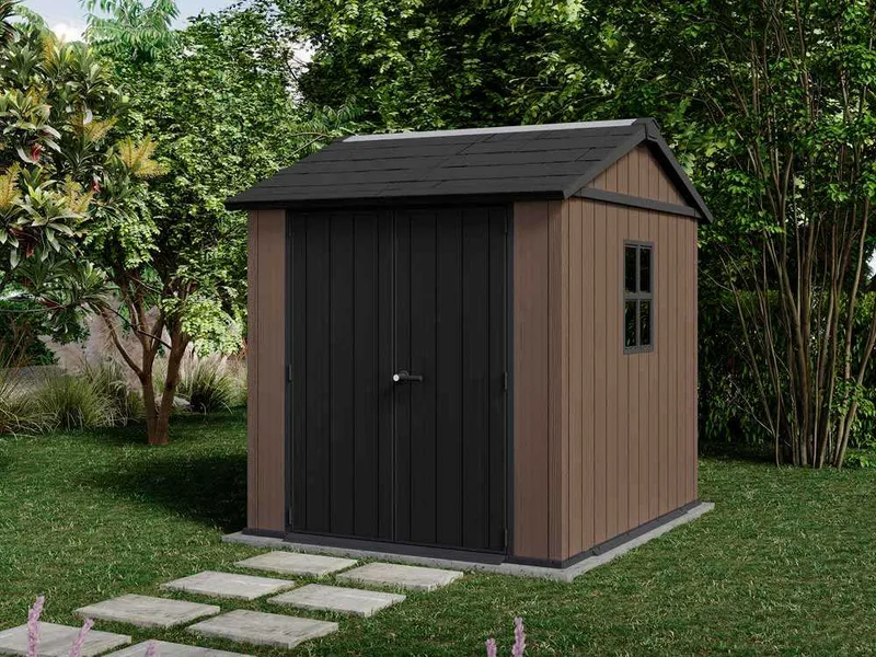 Keter Newton plus 757/775 - Abri de jardin - Avec fenêtres - 230 x 223,8 x 246 cm