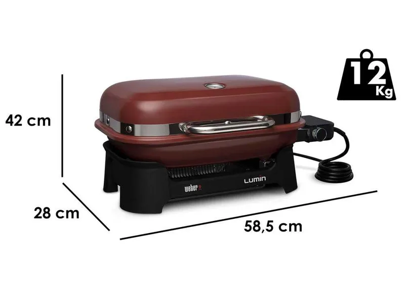 Weber Lumin Compact Red - Barbecue électrique portable
