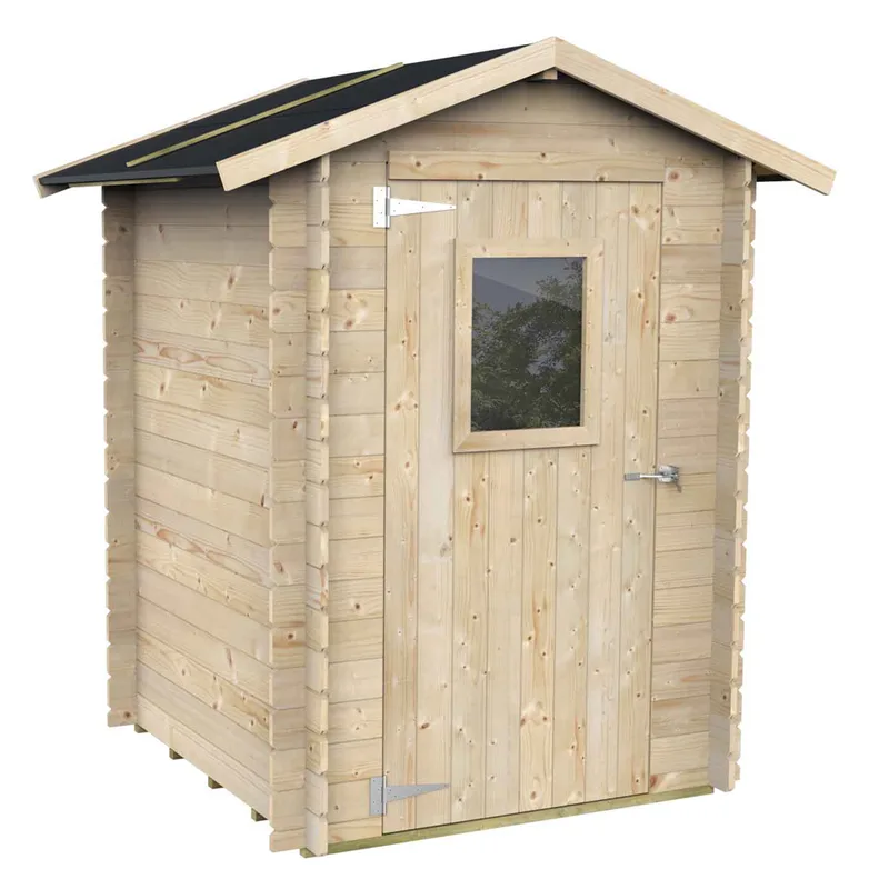 Alce Hobby 146x146 - Abri de jardin en bois - Avec fenêtre à l'avant - 146x146x204 cm