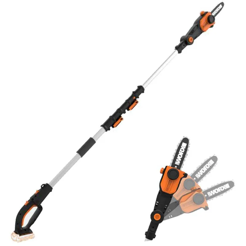 Perche élagueuse à batterie - Perche télescopique Worx WG349E.9 - 20V - prolongeable jusqu'à 1.8-2.3 m - perche élagueuse seule - sans batterie ni chargeur