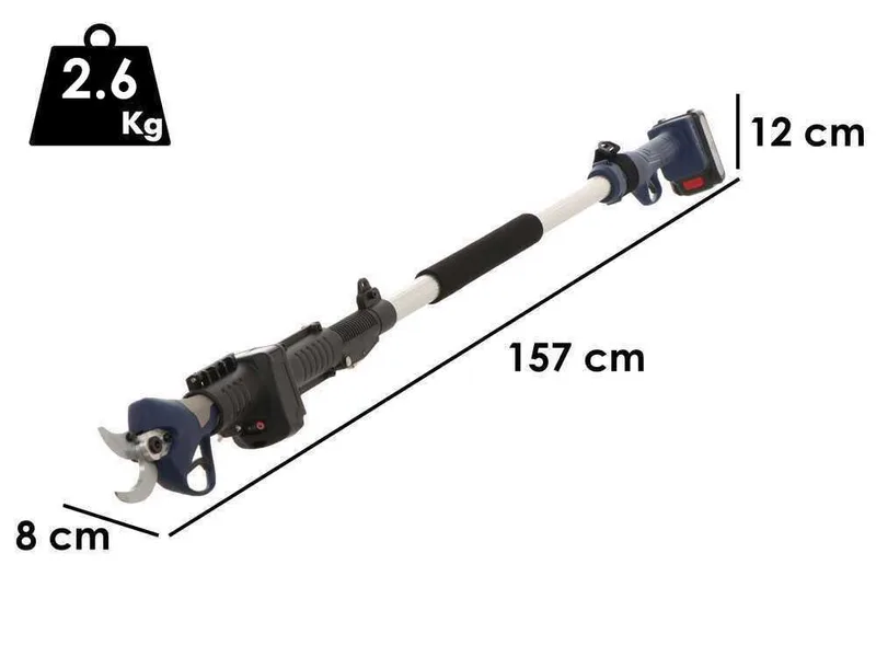 Sécateur électrique de taille BullMach ARTEMIS 40 - avec perche de 1.5 à 2.1 m - Diamètre de coupe 40 mm