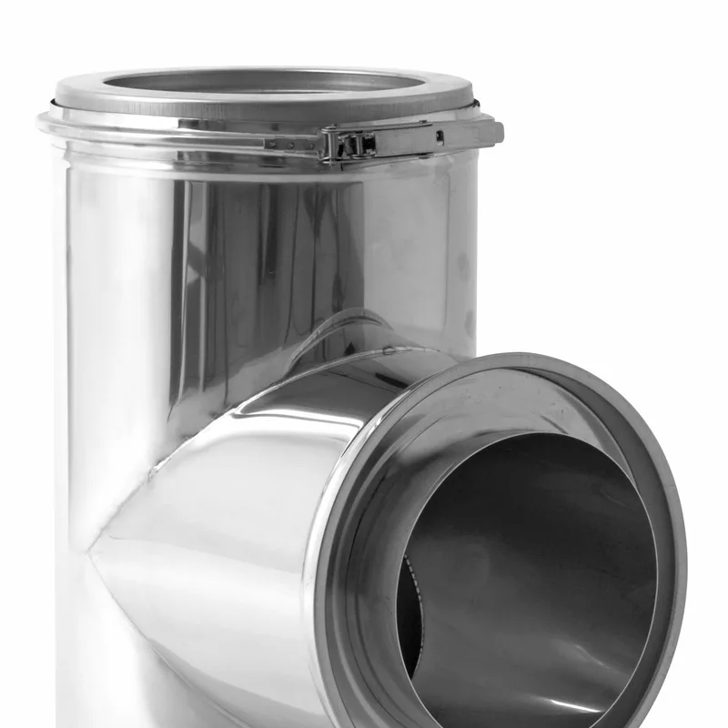 Opsinox conduit de cheminée en acier inoxydable 130mm T-pièce 90°