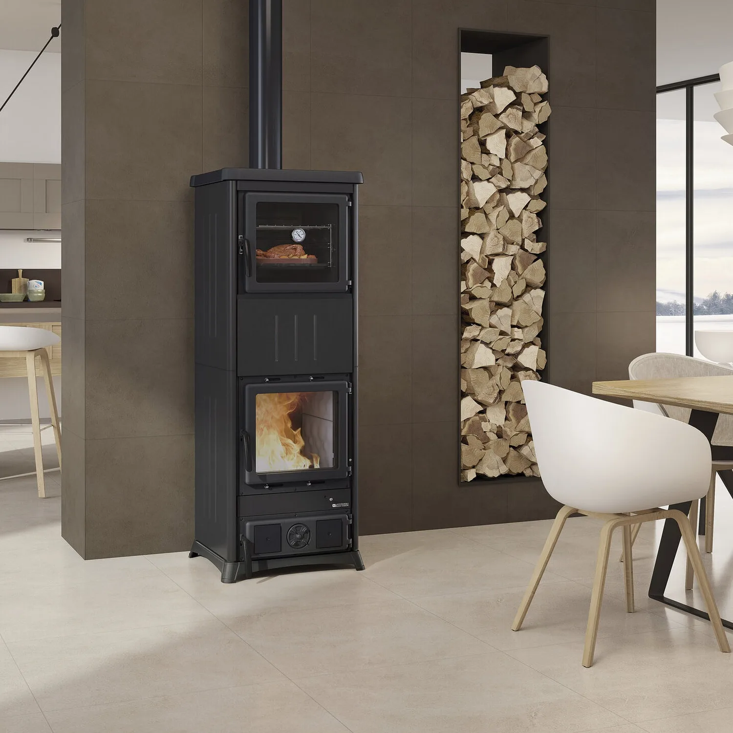 La Nordica nova FORNO.16 steel - Anthracite Noir poêle à bois