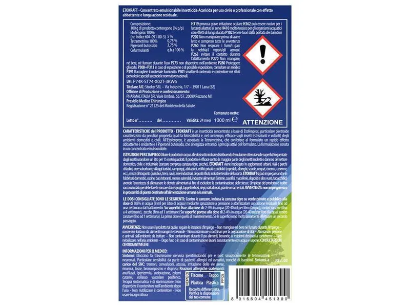 Etokraft insecticide anti-moustique 1L PMC
