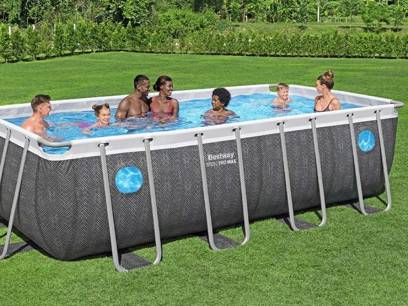 Bestway Steel Pro Max Splashview 561MB - 488x244x122 cm - Piscine hors-sol pour 5-6 personnes