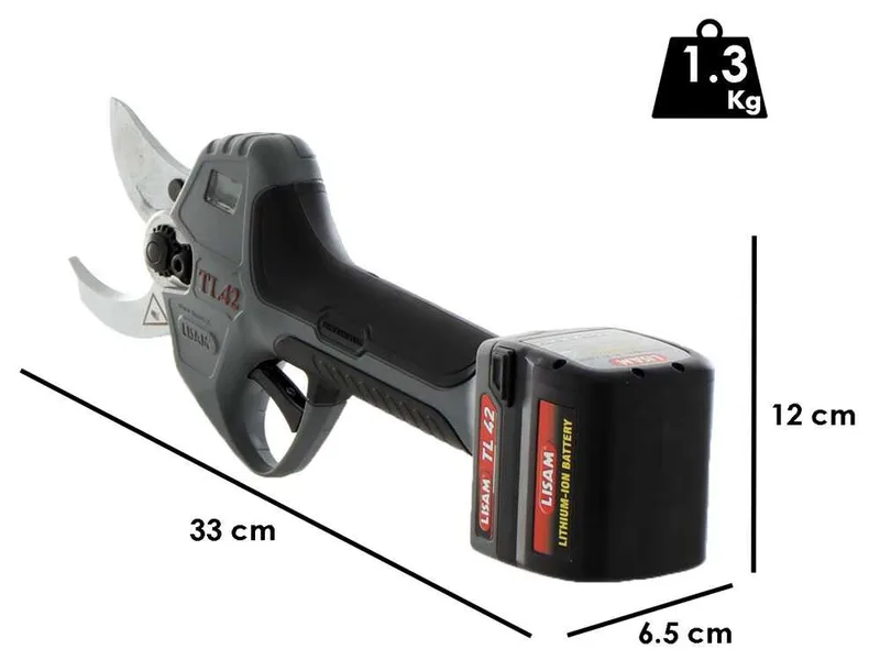 Sécateur électrique de taille LISAM TL 42 - 2x25.2V 2.5Ah - Diamètre de coupe 42 mm