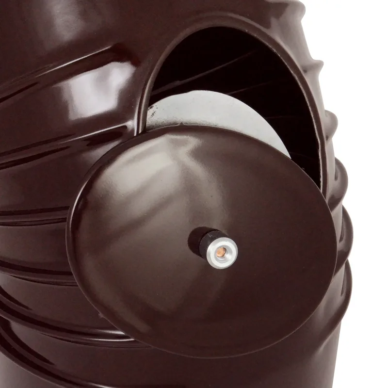 Coude de conduit de fumée / Coude de tuyau de poêle émaillé 150 mm - Coude de 45° nervuré marron avec ouverture de nettoyage