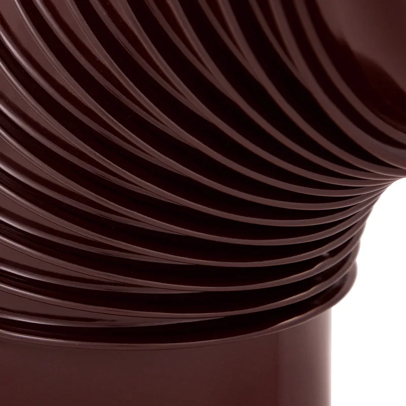 Coude de tuyau de poêle émaillé 150 mm - Coude à 90° nervuré marron
