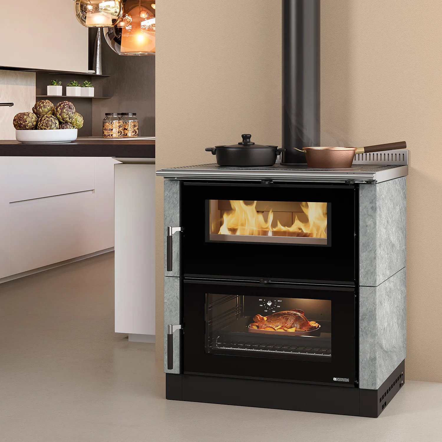 La Nordica Verona XXL 16 Petra cuisinière à bois pierre naturelle