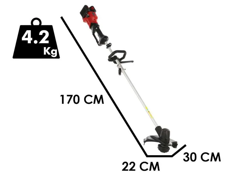GeoTech X-Line BC-40V - Débroussailleuse à batterie - 40 V - 2x 20 V 2 Ah