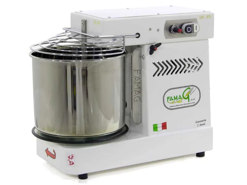 Pétrin à spirale Famag IM 8-S monophasé à 10 vitesses - Tête basculante - 8 KG
