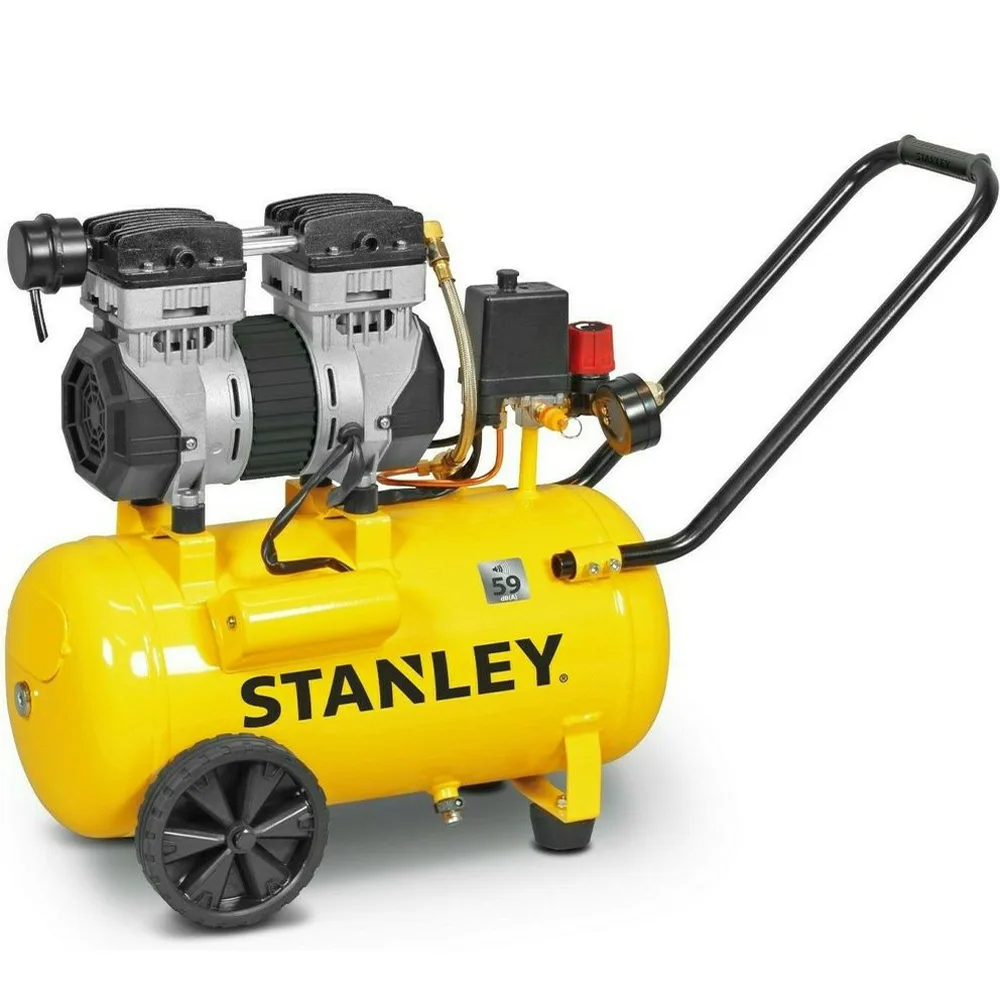 Stanley DST 150/8/50 SXCMS1350HE - Compresseur d'air électrique monophasé silencieux, oil-less - Moteur 1.3 CV - 50 L