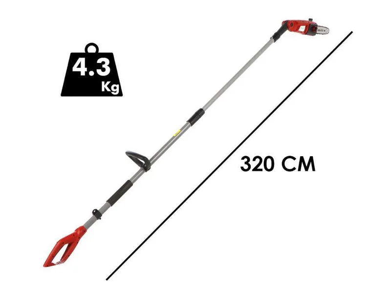 GeoTech PT 750 - Élagueuse électrique sur perche télescopique - Lame de 25 cm