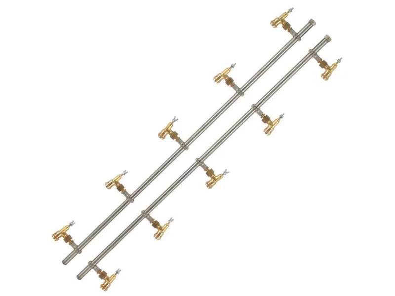 Paire de rampes inox de pulvérisation avec jets papillon en laiton 5+5