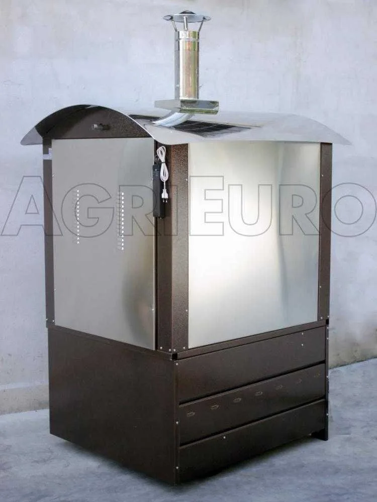 AgriEuro Maximus 100 Deluxe EXT Inox - Four à bois en acier d'extérieur - Cuivre émaillé