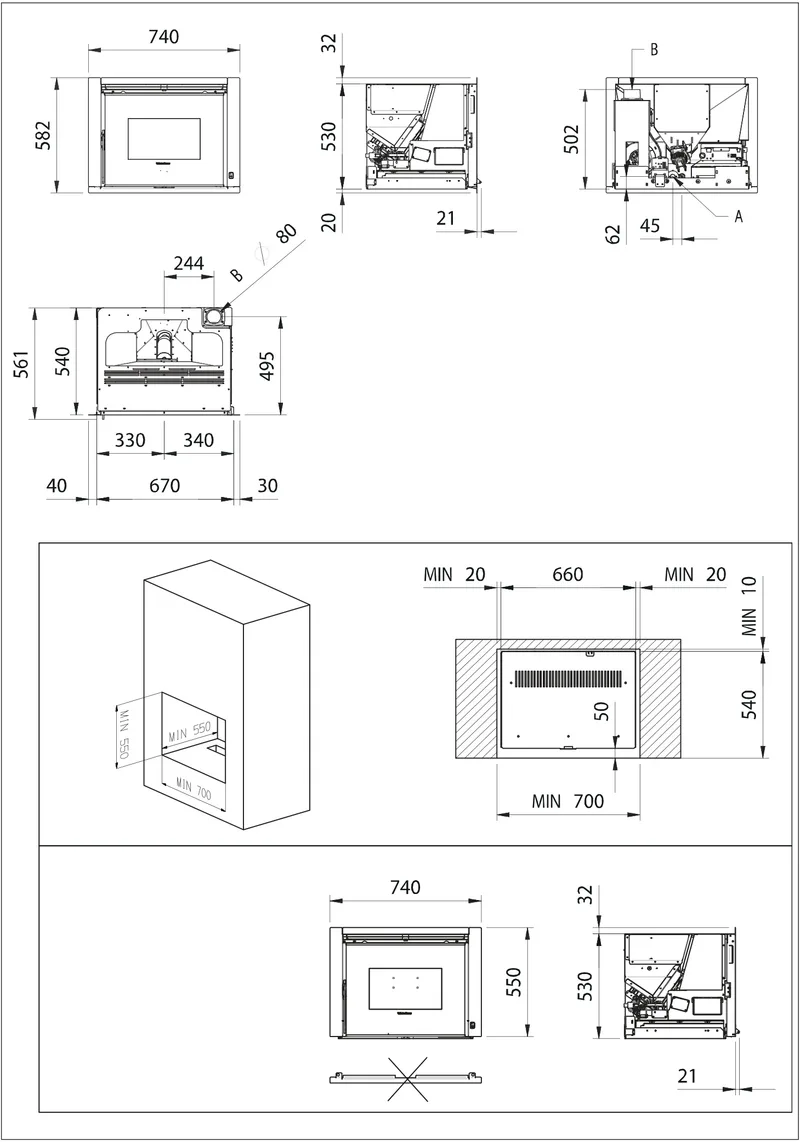 Extraflame COMFORT P70 AIR insert à granulés