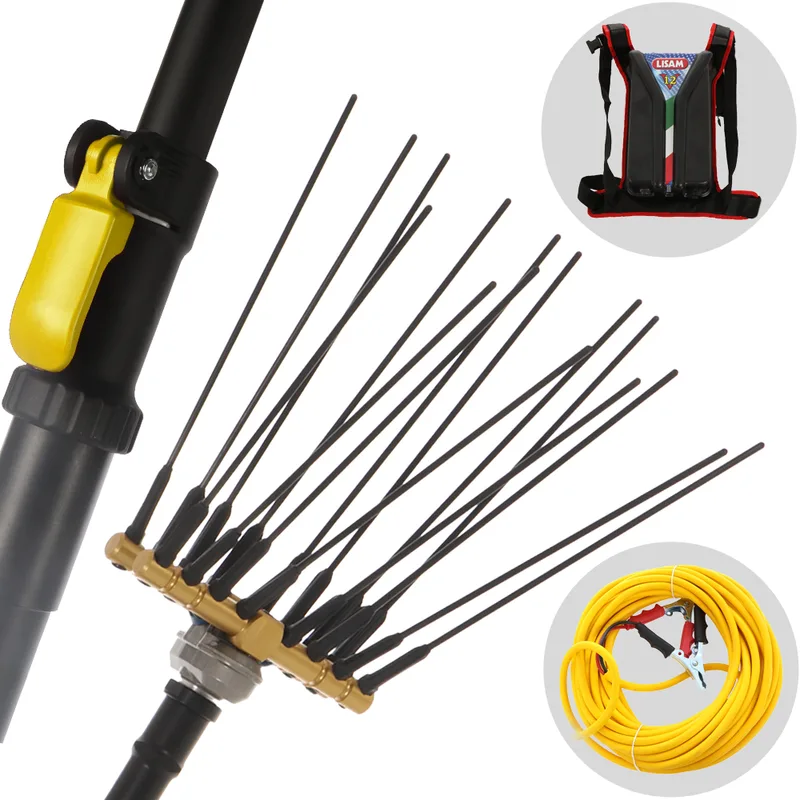 Lisam Swing - Peigne vibreur électrique à batterie dorsale 12V 56 Ah - Perche télescopique 220/300 cm