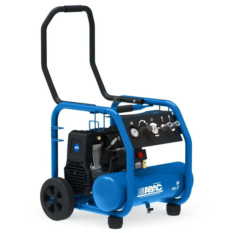 Abac portable rollcage OS20P - Compresseur d'air électrique monophasé silencieux, sans huile - Moteur 2 CV - 9 L
