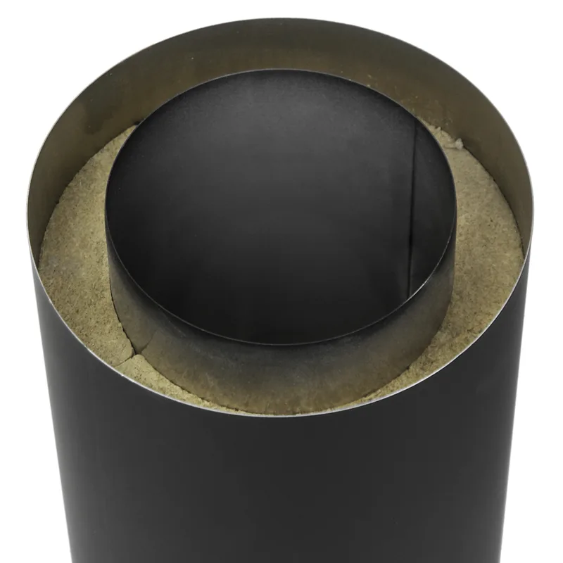 Raik Coltherm élément de longueur 150mm noir double paroi L: 500mm pour tuyau de fumée / conduit de fumée