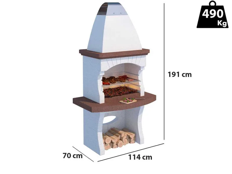 Linea VZ Gallipoli - Barbecue à bois et charbon en maçonnerie