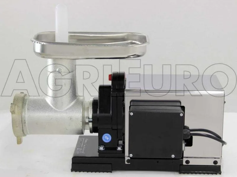 Hachoir à viande Reber 9504N INOX - N.32 - Moteur électrique à induction professionnel de 1200W - Motoréducteur standard