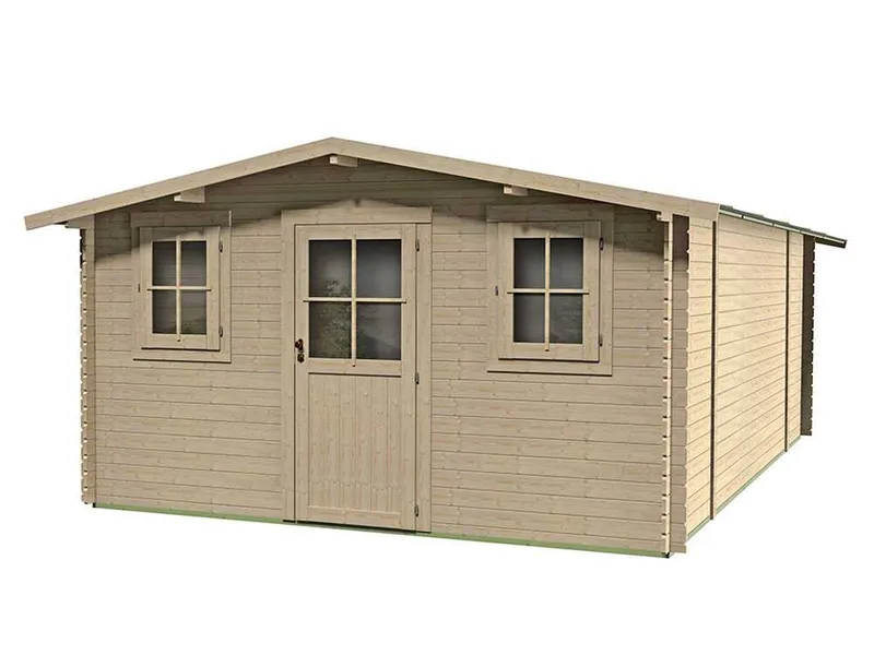Alce Dublino Express 398 x 496 - Abri de jardin en bois - Avec fenêtres - 398 x 496 x 229 cm