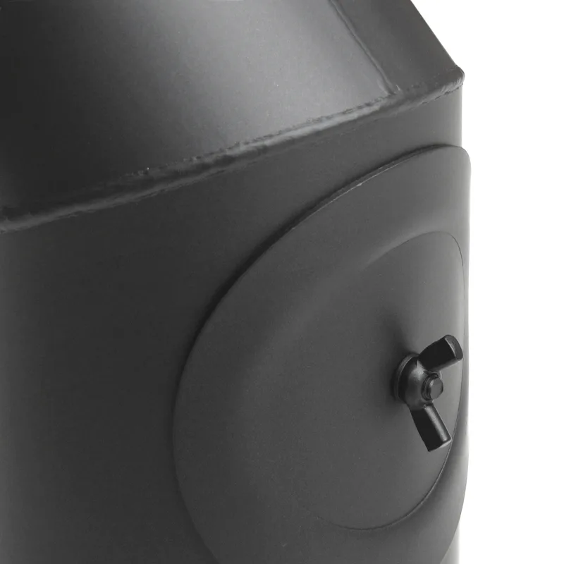 Raik Basic coude de tuyau de fumée 120mm gris fonte 45° avec porte pour tuyau de fumée / conduit de fumée