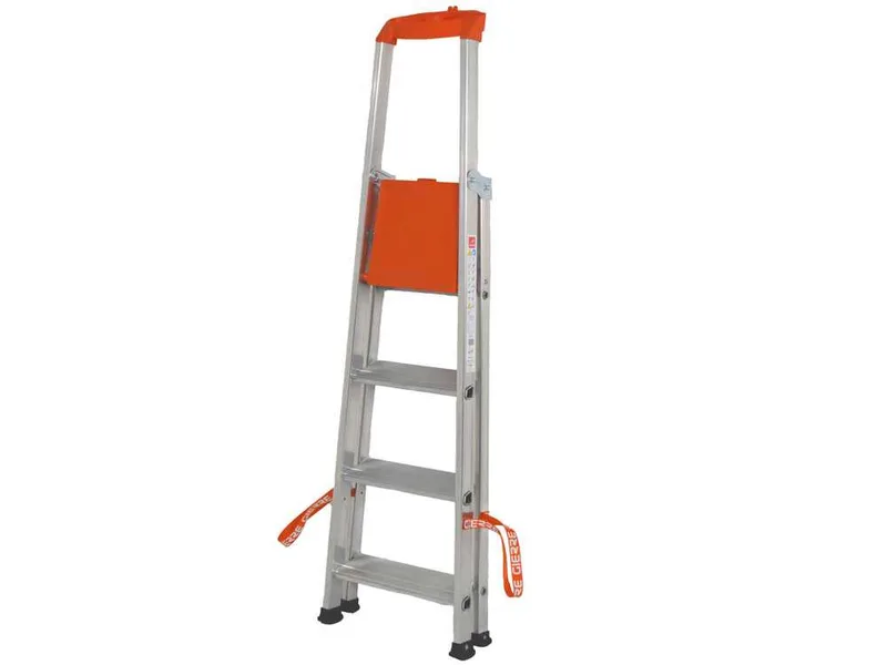 Gierre Stabila AL710DS - 4 marches, 1.47 m - Échelle en aluminium avec tréteau