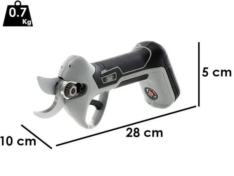 Sécateur électrique à batterie Volpi KV220 - Avec batterie intégrée de 7.2V/4.0 ah - Diamètre de coupe 22 mm