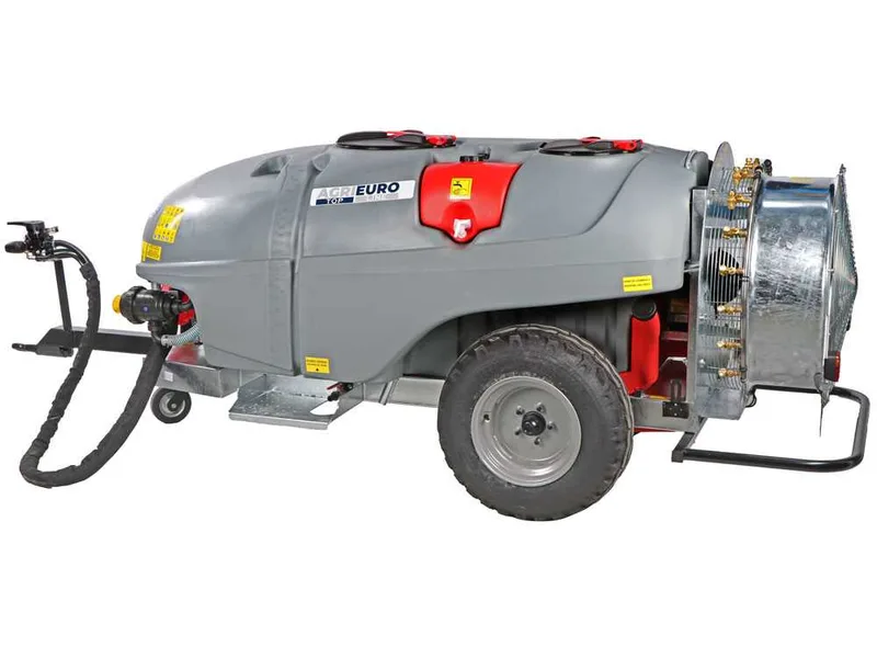 Atomiseur traîné Gray T Car 1500/80 avec attelage pour tracteur pour pulvérisation - Capacité 1500L - Pompe AR1064