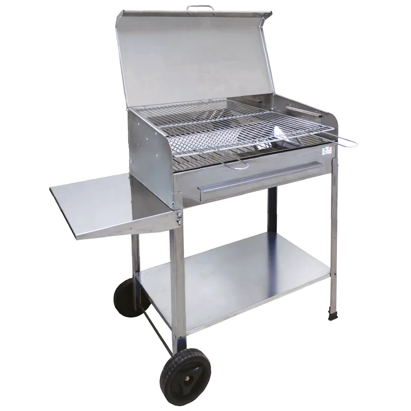 Mille Achille Small - Barbecue à charbon en acier inox artisanal - 47,5x37 cm