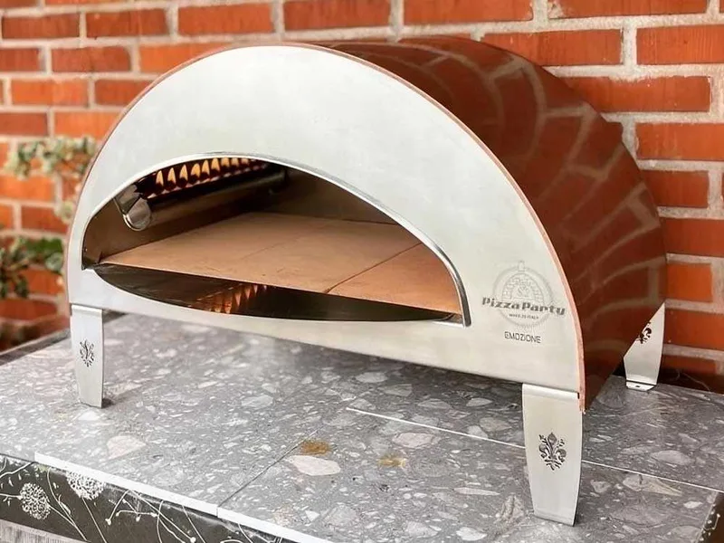 Pizza Party Emozione - Four à pizza à gaz d'extérieur - Chambre de cuisson 40 x 70 cm - Sole en briques réfractaires