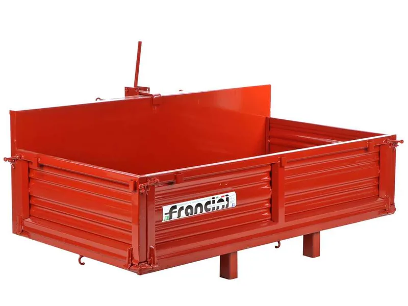 Francini P 150 - Benne de transport pour tracteur - Basculante - 3 ridelles ouvrables