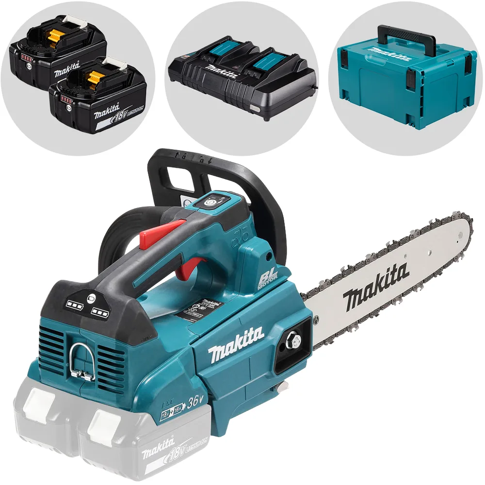 Makita DUC306Z - Tronçonneuse électrique à batterie - 2 x 18 V 5 Ah - Guide 30 cm