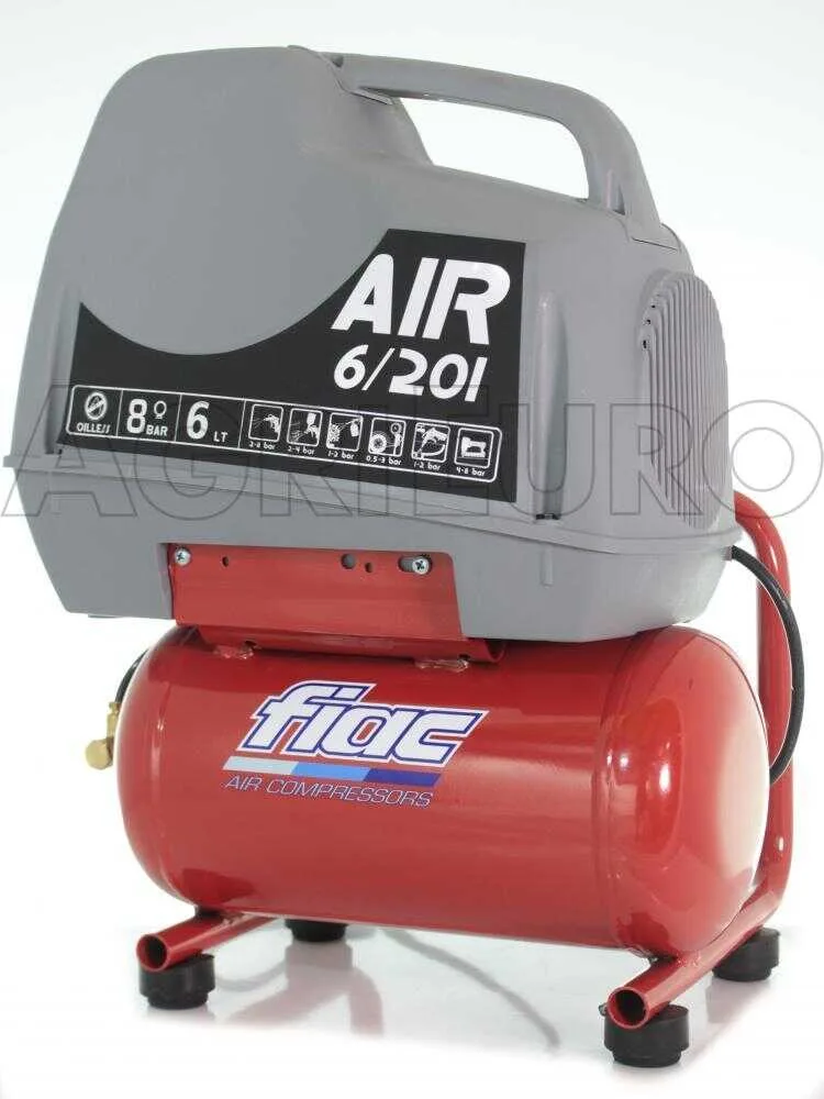 FIAC AIR 6/F-201 - Compresseur d'air électrique portatif Monophasé, Oil-less - Moteur 1.5 CV - 6 L
