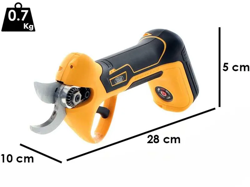 Sécateur à batterie sans fil Volpi Predator PV220 - Avec batterie intégrée de 7.2V/4.0 ah - Diamètre de coupe 22 mm