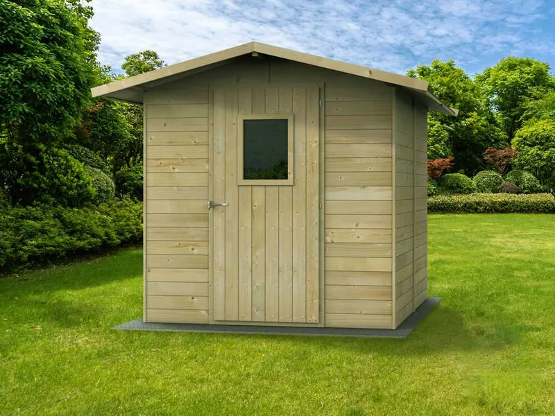 Alce Vaniglia 200x207 - Abri de jardin en bois - Avec fenêtre à l'avant - 200x207x214 cm