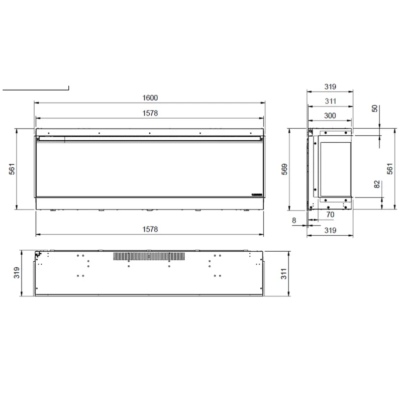 La Nordica Lumen 1600 Cheminée électrique LED anthracite