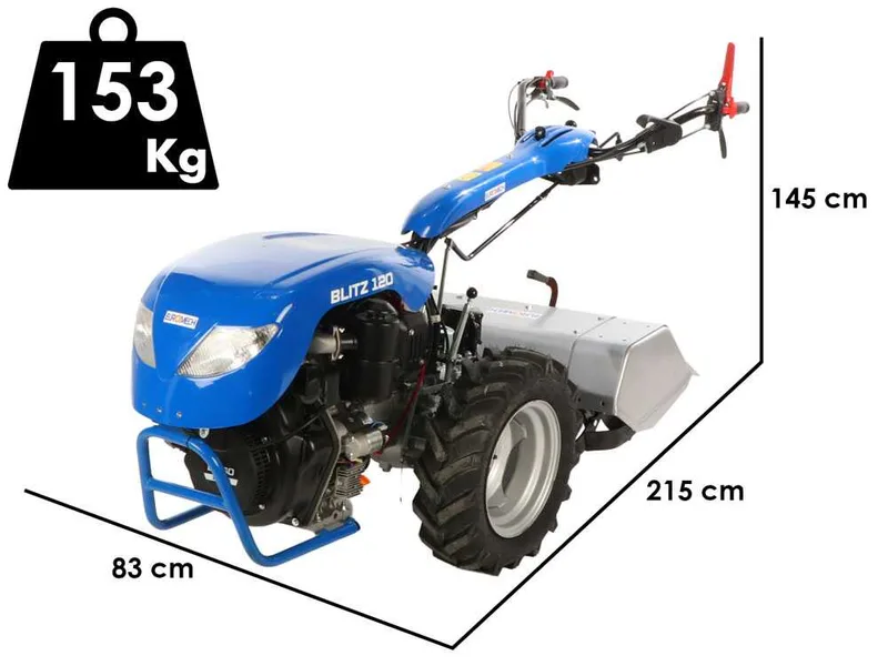 EuroMech BLITZ 120 - Motoculteur diesel - Yagmur D460 - 12 CV - Démarrage électrique