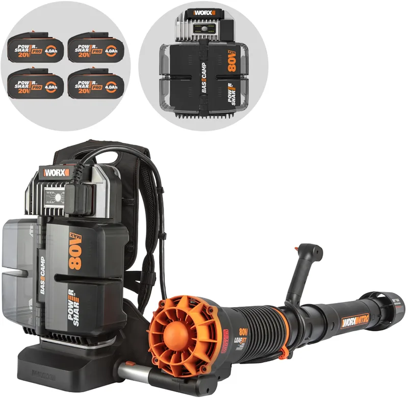 Worx Nitro WG572E - Souffleur à dos à batterie - 4x20 V / 4 Ah