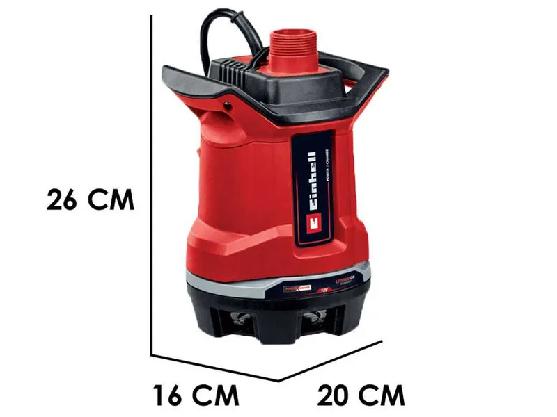 Einhell GE-DP 18/25 Li - Pompe d'évacuation pour eaux chargées - 18V 2,5 Ah et chargeur