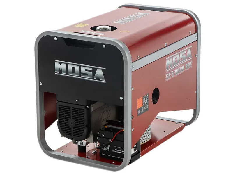 MOSA GE S-8000 BBT AVR EAS - Groupe électrogène à essence avec AVR 6.4 kW - Continu 5.6 kW Triphasé + ATS - Moteur B&S XR2100