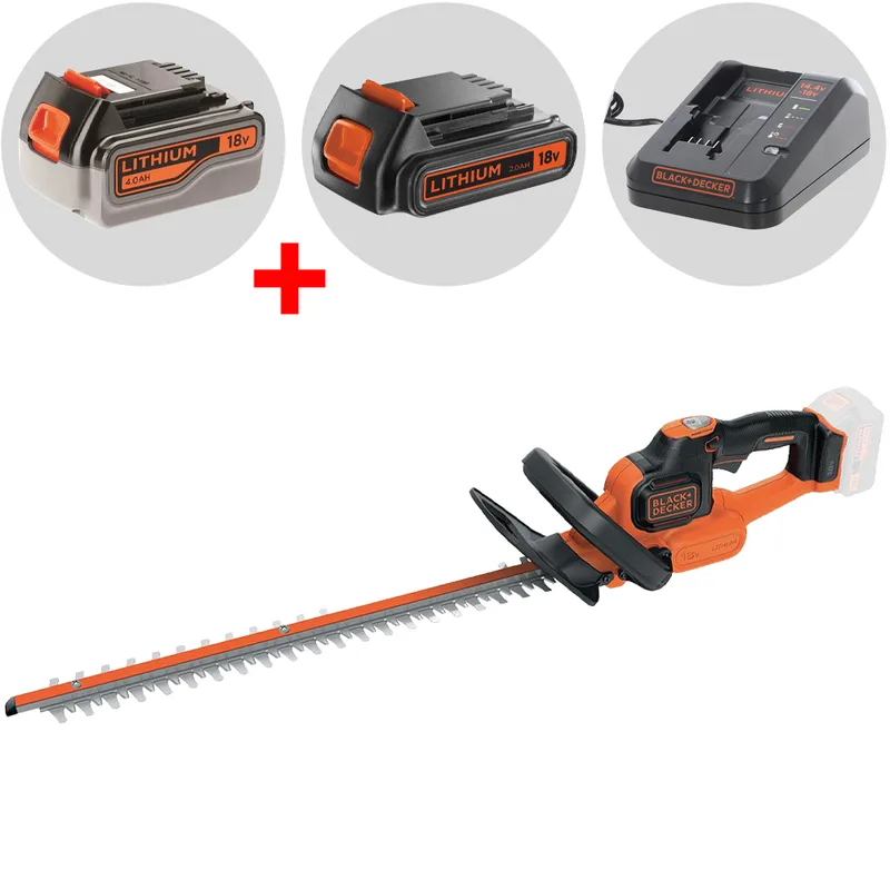 Taille-haie électrique à batterie Black & Decker GTC18504PC-QW 18V 4Ah + une batterie 18V 2Ah - lamier 50 cm