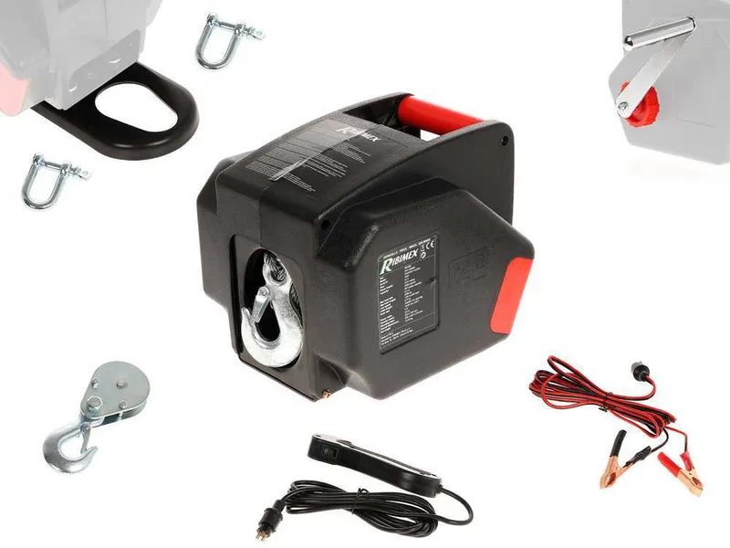 Ribimex PE12V - Treuil électrique à batterie 12V - Avec télécommande