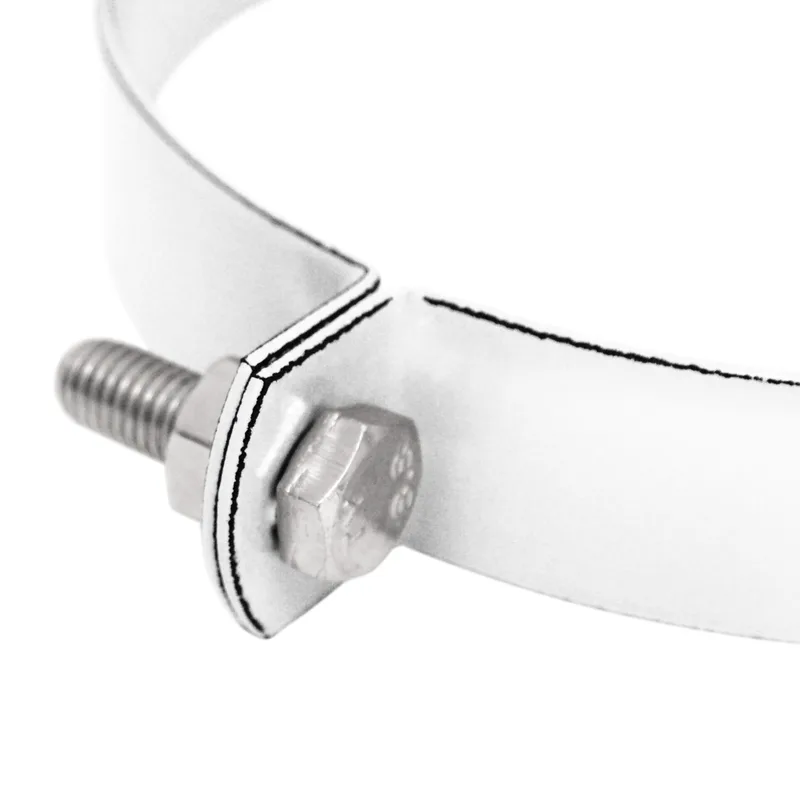 Raik Tuyau de Fumée / Tuyau de Poêle Émaillé 120mm - Collier de Serrage Blanc