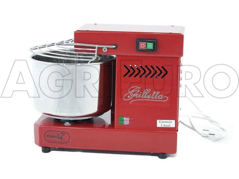 Pétrin à spirale électrique - Famag Grilletta IM 5 Color - Rouge 5 kg - 8 L