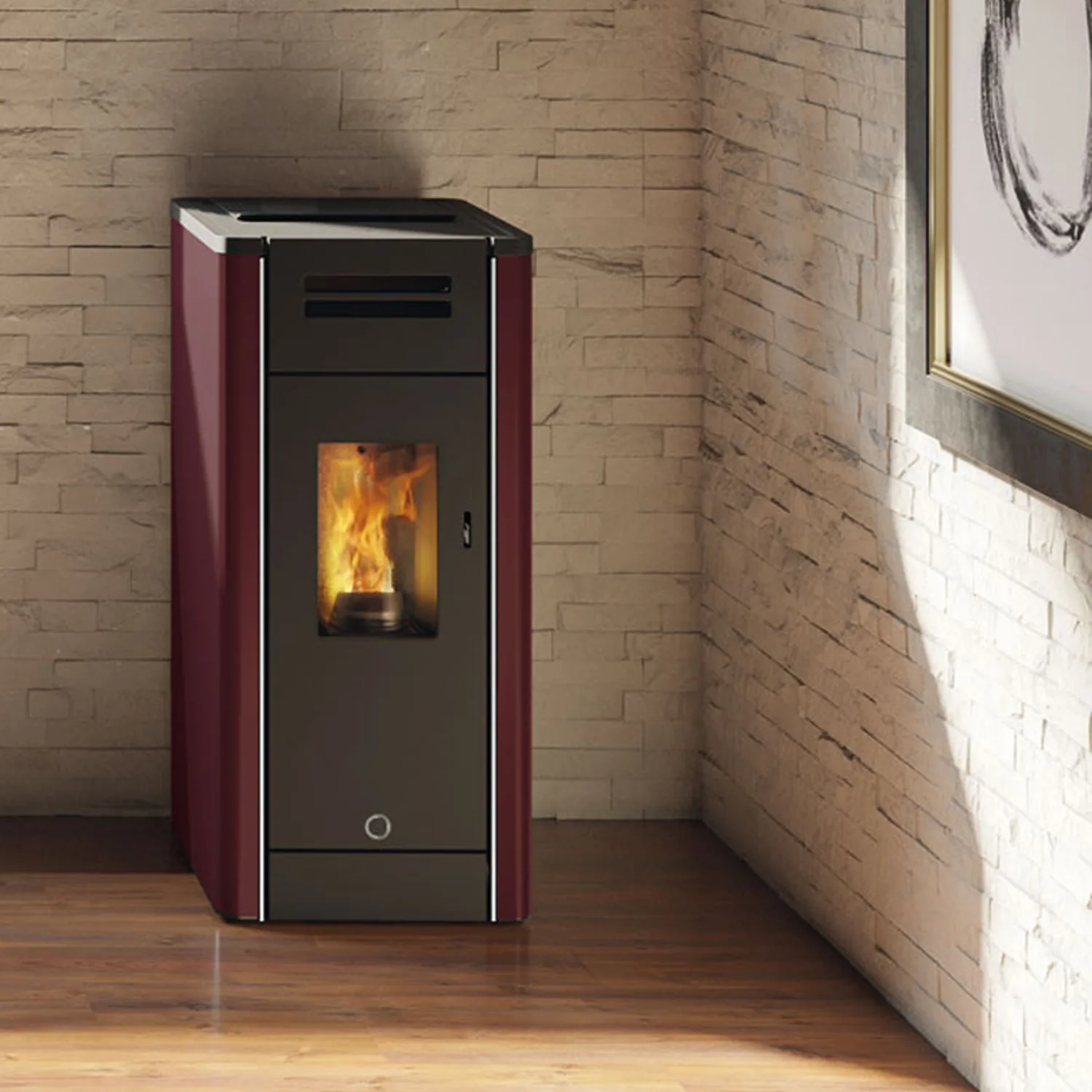 EK63 Metro 110+ Evo Poêle à granulés acier bordeaux