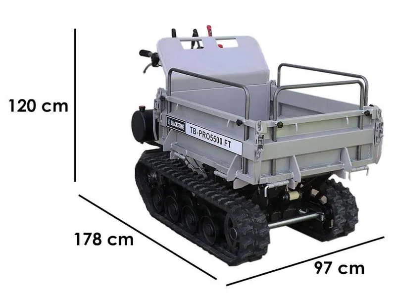 Brouette à moteur Blackstone TB-PRO 5500 FT - Benne extensible relevable 500Kg