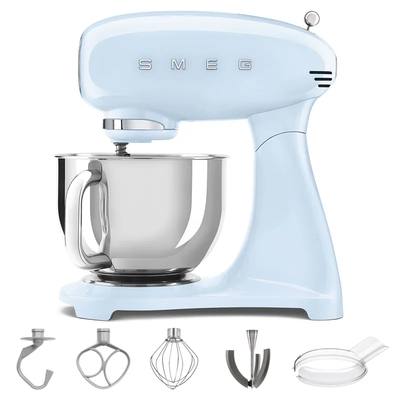 Smeg Full Color Bleu Clair - Batteur mélangeur planétaire - Cuve en acier inoxydable de 4,8 litres