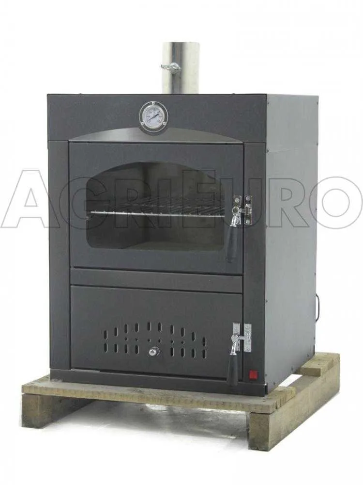 AgriEuro Minimus 50 Mini Inc - Four à bois en acier inox encastrable - 2 étages